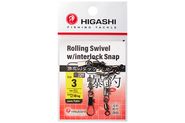 Карабин с вертлюгом HIGASHI Rolling Swivel w/Interlock Snap #3