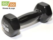 Гантель GO DO в виниловой оболочке.  Вес 1,5  кг.  (Чёрный) GO DO 31553