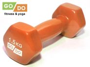 Гантель GO DO в виниловой оболочке.  Вес 1,5  кг.  (Оранжевый) GETSPORT 31553