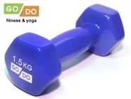 Гантель GO DO в виниловой оболочке.  Вес 1,5  кг.  (Синий) 31553