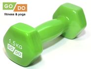Гантель GO DO в виниловой оболочке.  Вес 1,5  кг.  (Зеленый) GETSPORT 31553