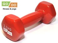 Гантель GO DO в виниловой оболочке.  Вес 2  кг.  (Красный) GO DO 31554