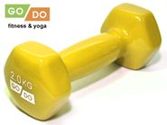 Гантель GO DO в виниловой оболочке.  Вес 2  кг.  (Жёлтый) GETSPORT 31554