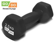 Гантель GO DO в виниловой оболочке.  Вес 2,5  кг.  (Чёрный) GETSPORT 31555