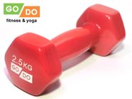 Гантель GO DO в виниловой оболочке.  Вес 2,5  кг.  (Красный) GETSPORT 31555