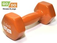 Гантель GO DO в виниловой оболочке.  Вес 3  кг.  (Оранжевый) GETSPORT 31556