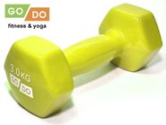 Гантель GO DO в виниловой оболочке.  Вес 3  кг.  (Жёлтый) GETSPORT 31556