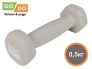 Гантель GO DO в виниловой матовой неопреновой оболочке. Вес 0,5 кг.  (Белый) 31557