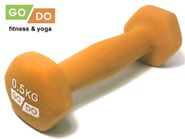 Гантель GO DO в виниловой матовой неопреновой оболочке. Вес 0,5 кг. (Оранжевый) GO DO 31557