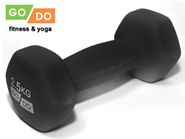 Гантель GO DO в виниловой матовой неопреновой оболочке.  Вес 2,5 кг.  (Чёрный) 31561