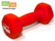 Гантель GO DO в виниловой матовой неопреновой оболочке.  Вес 2,5 кг.  (Красный) GETSPORT 31561