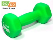 Гантель GO DO в виниловой матовой неопреновой оболочке.  Вес 2,5 кг.  (Зеленый) 31561