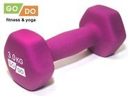 Гантель GO DO в виниловой матовой неопреновой оболочке. Вес 3 кг.  (Фиолетовый) GETSPORT 31562