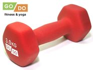 Гантель GO DO в виниловой матовой неопреновой оболочке. Вес 3 кг.  (Красный) GETSPORT 31562