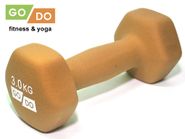 Гантель GO DO в виниловой матовой неопреновой оболочке. Вес 3 кг.  (Оранжевый) GETSPORT 31562