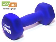 Гантель GO DO в виниловой матовой неопреновой оболочке. Вес 3 кг.  (Синий) GETSPORT 31562