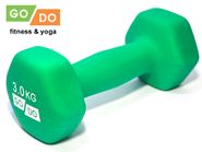 Гантель GO DO в виниловой матовой неопреновой оболочке. Вес 3 кг.  (Зеленый) GETSPORT 31562