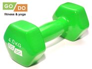 Гантель GO DO в виниловой оболочке. Вес 4  кг.  (Зеленый) GETSPORT 31730
