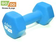 Гантель GO DO в виниловой матовой неопреновой оболочке. Вес 4 кг.  (Голубой) GETSPORT 31732