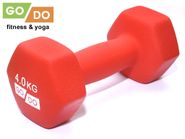 Гантель GO DO в виниловой матовой неопреновой оболочке. Вес 4 кг.  (Красный) GETSPORT 31732