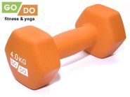 Гантель GO DO в виниловой матовой неопреновой оболочке. Вес 4 кг.  (Оранжевый) GETSPORT 31732