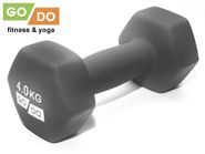 Гантель GO DO в виниловой матовой неопреновой оболочке. Вес 4 кг.  (Серый) GETSPORT 31732
