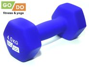 Гантель GO DO в виниловой матовой неопреновой оболочке. Вес 4 кг.  (Синий) GETSPORT 31732