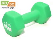Гантель GO DO в виниловой матовой неопреновой оболочке. Вес 4 кг.  (Зеленый) GETSPORT 31732