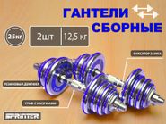 Гантели сборные 2 шт по 12,5 кг HA2-DD25  (голубой) 31801