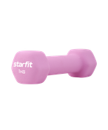 Гантель неопреновая STARFIT DB-201 1 кг, розовый пастельный