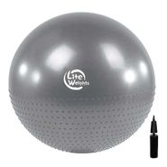 Мяч гимнастический + массажный  Lite Weights BB010-26 (65 см, с насосом, серебро)