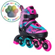 Раздвижные роликовые коньки CK-SK-A310-2 Pink (антистресс сквиш лапка в подарок) (M (33-36)) Alpha Caprice CK-SK-A310-2