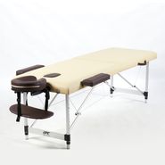 Массажный стол DFC NIRVANA 185 х 60 см, высота до 85 см, бежевый с коричневыми аксесуарами