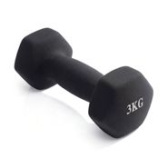 Гантель неразборная гексагональная неопрен  3 кг (черная) VictoryFit VF-DHN030