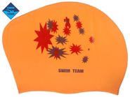 Шапочка для плавания для длинных волос SWIM TEAM звёзды: KW-S  (Оранжевый) GETSPORT 40104