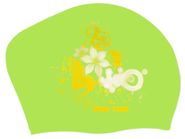 Шапочка для плавания для длинных волос SWIM TEAM цветы: KW-F  (Салатовый) GETSPORT 40105
