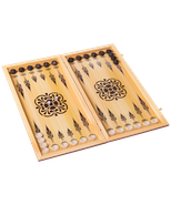 Нарды большие с цветным рисунком, деревянные шашки УТ-00001530
