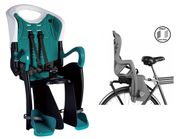 Сидение заднее BELLELLI Tiger Clamp, черно-белое с бирюзовой вставкой BELLELLI NBE80251