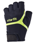 Перчатки для фитнеса WG-103, черный/ярко-зеленый S Starfit УТ-00020814