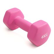 Гантель неразборная гексагональная неопрен  4 кг (розовая) VictoryFit VF-DHN040