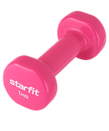 Гантель виниловая DB-101 1 кг, розовый Starfit ЦБ-00001446