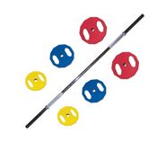 Штанга для аэробики FOREMAN Group Strength Set (гриф, 3 пары обрезиненных цветных блинов) FM\GS-SET-L