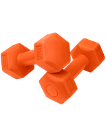 Гантель гексагональная DB-305 1 кг, пластиковый, оранжевый, 2 шт BASEFIT ЦБ-00001558