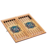 Нарды маленькие, с деревянными шашками, цветной рисунок УТ-00001531