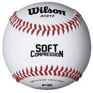 Мяч для бейсбола Wilson Soft Compression WTA1217B белый 