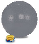 Мяч массажный Lite Weights 1875LW (75 см ножной насос, серебро)