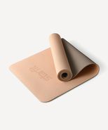 Коврик для йоги и фитнеса STARFIT FM-201, TPE, 183x61x0,4 см, персиковый/серый