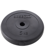 Диск пластиковый BB-203 5 кг, d=26 мм, черный BASEFIT УТ-00019755