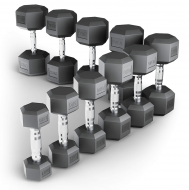 Ряд гантелей гексагональных UNIX Fit обрезиненные от 2,5 до 25 кг UNIX Fit DBHEX2_5/25