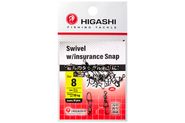 Карабин с вертлюгом HIGASHI Swivel w/Insurance Snap #8